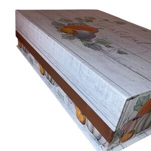 KEEPSAKE STORAGE BOX Decorative Autumn/Fall Design w/Magnetic Flip Top Lid